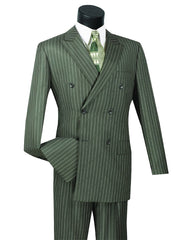 Mens Double Breasted Gangster Pinstripe Suit in Charcoal Grey - Men's Tuxedo USA