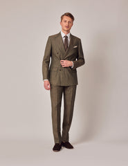 Mens Linen Suit For Beach Wedding - Summer  Suit in Dark Green Tailored Fit - Men's Tuxedo USA