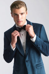 Velvet Blazer - Mens Blazer - Dinner Jacket + "Venice" Deep Aqua Velvet Dinner Jacket - Separates - Men's Tuxedo USA