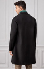 Men Lapel Collar Double Breasted Overcoat - Men's Tuxedo USA