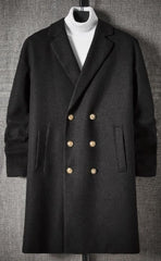 Men Lapel Collar Double Breasted Overcoat - Men's Tuxedo USA