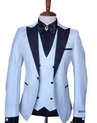 Ivory Tuxedo - Cream Wedding Suit  - Off White Groom Slim Fit  Suit - Men's Tuxedo USA