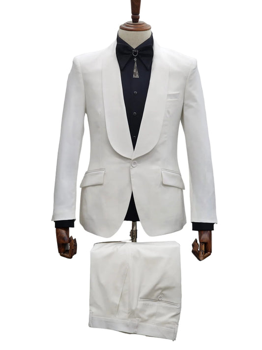 Ivory Tuxedo - Cream Wedding Suit  - Off White Groom 2Piece  Suit - Men's Tuxedo USA