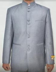 Mens Dr. Evil Austin Powers Grey Mandarin Suit - Men's Tuxedo USA