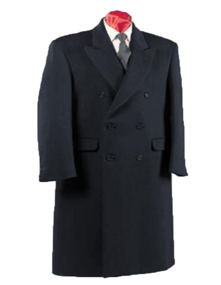 Mens Overcoat - Topcoat For Men - Winter Fabric - Double Breasted Alberto Nardoni Authentic Fully Lined Double Breasted Men's Dress Coat Wool Blend Long Overcoat - Men's Tuxedo USA