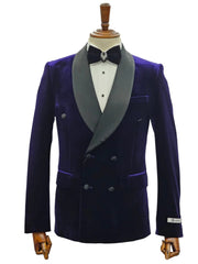 Double Breasted Tuxedo Suit  - Slim fitted - Eggplant Suit - Shawl Collar - Men's Tuxedo USA