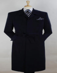 Mens Full Length Length Top Coat - Navy - Men's Tuxedo USA