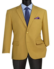 Mens Classic Fit Poplin Club Sport Coat Gold Blazer - Men's Tuxedo USA