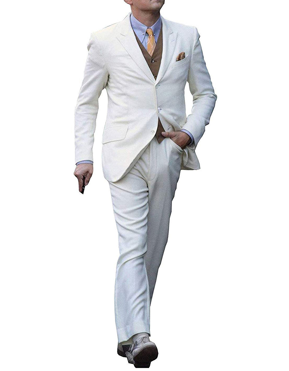 Mens Great Gatsby | Leonardo Dicaprio Suit in Ivory - Men's Tuxedo USA