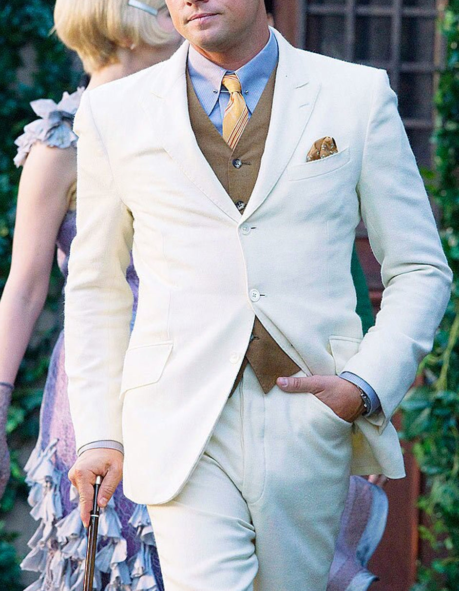 Mens Great Gatsby | Leonardo Dicaprio Suit in Cream - Men's Tuxedo USA