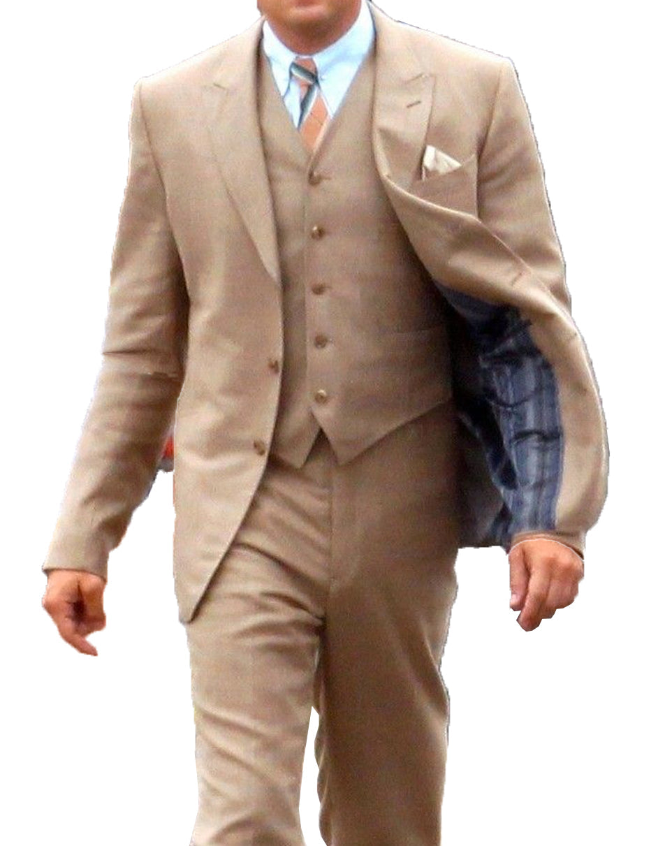 Mens Great Gatsby | Leonardo Dicaprio Suit in Light Brown - Men's Tuxedo USA