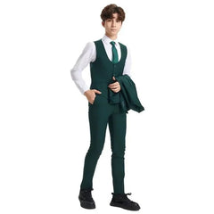 Exclusive Stacy Adams 5pc Boys Suit Slim-Fit, Green - Men's Tuxedo USA