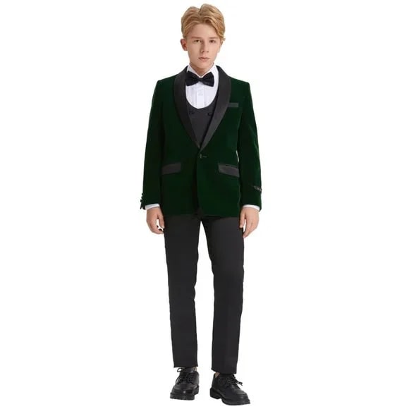 5pc Green Boys Velvet Tuxedo Includes Bowtie by Tazio - Men's Tuxedo USA