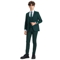 Exclusive Stacy Adams 5pc Boys Suit Slim-Fit, Green - Men's Tuxedo USA