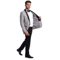 Mens Grey Tuxedo 2-PC Slim Fit, By Azzuro - Men's Tuxedo USA