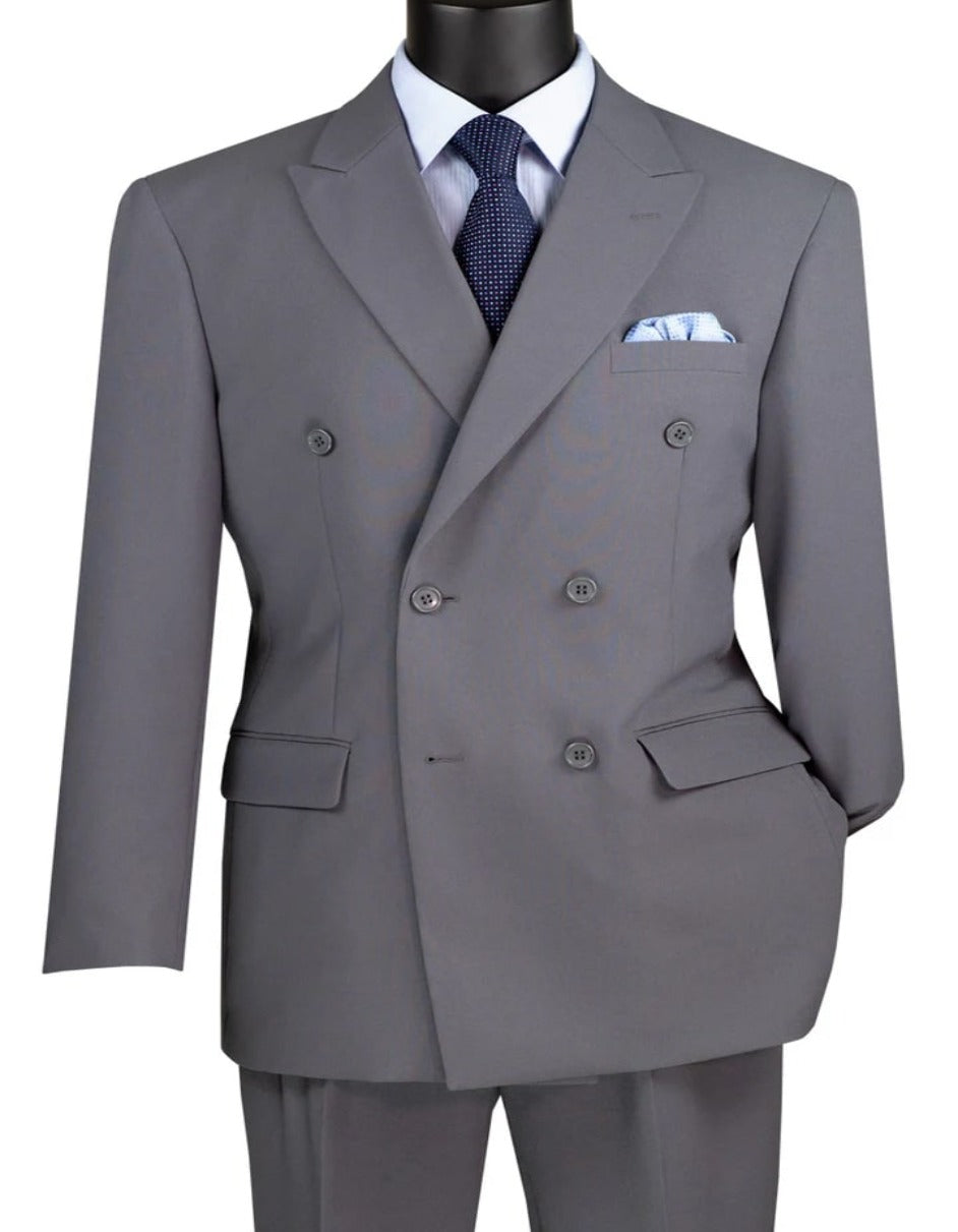 Pleated Suit - Mens Suits With Pleated Pant -  Regular Fit Suit - Poplin Grey Suit - Men's Tuxedo USA