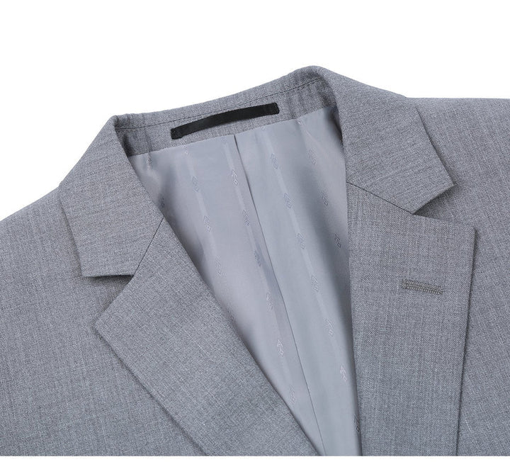 Light Grey Suit - Silver Gray Suit For Wedding - Mens Extra Long Basic Two Button Light Grey Suit - Men's Tuxedo USA