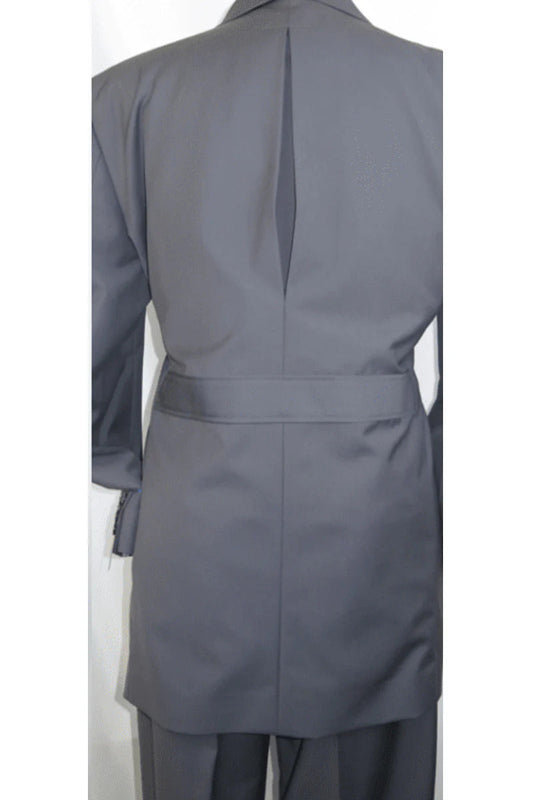 Mens 4 Button Double Breasted Vest Suit in Grey - Men's Tuxedo USA