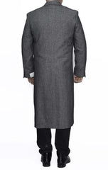 Mens Overcoat - Topcoat For Men - Winter Fabric - Grey Big and Tall Large Man ~ Plus Size Trench Coat Three Button Raincoats lOvercoat Long men's Dress Topcoat - Winter coat 4XL 5XL 6XL - Men's Tuxedo USA