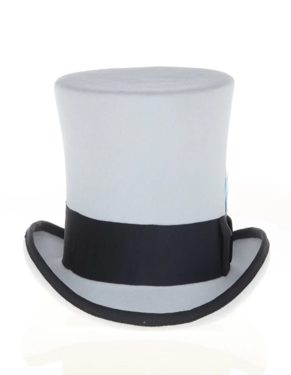 Victorian Steampunk Top Hat - 1800 19th Century - Dressy Loden Felt Top Grey and Black Hat