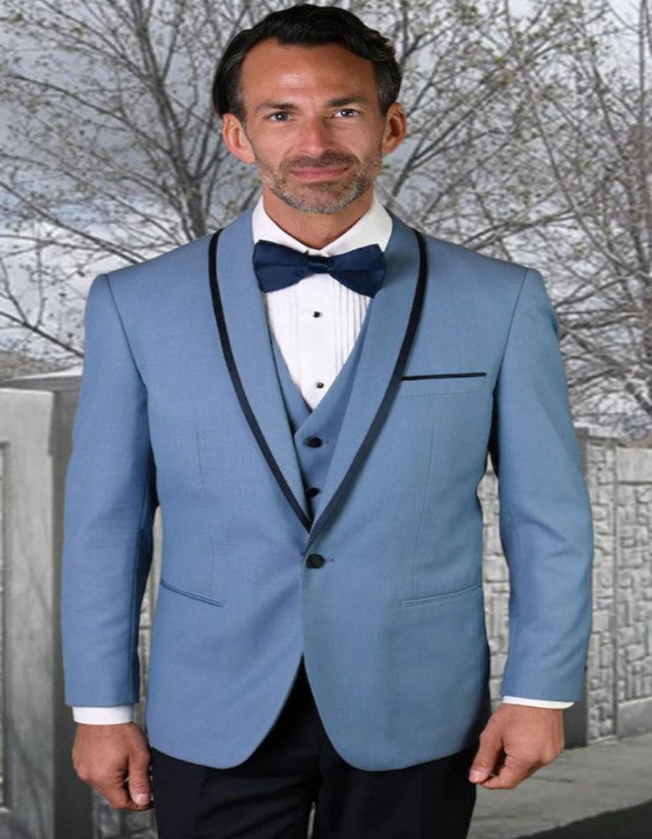 Blue Prom Suit - Blue Homecoming Outfits For Guys Steel Blue - Men's Tuxedo USA