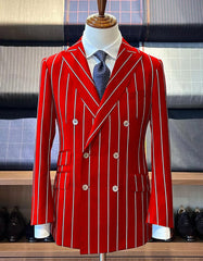 Hot Red Pinstripe Suit - Gangster Suit - 1920's Suit - Double Breasted Suit - Men's Tuxedo USA