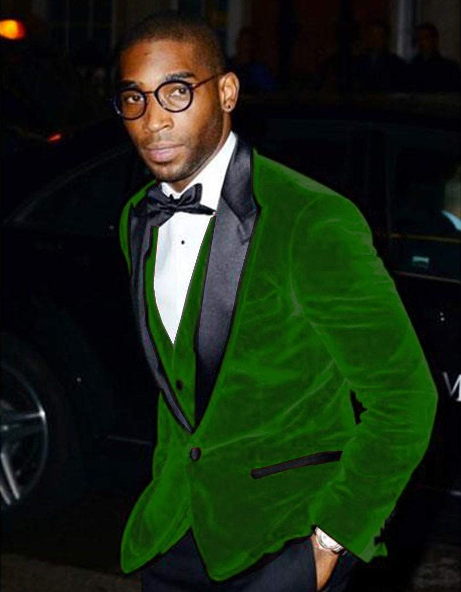 Mens Designer Velvet Tuxedo Jacket in Hunter Green - Men's Tuxedo USA