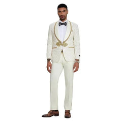 2024 Ivory and Gold 2pc Men's Suit by Tazzio - Men's Tuxedo USA