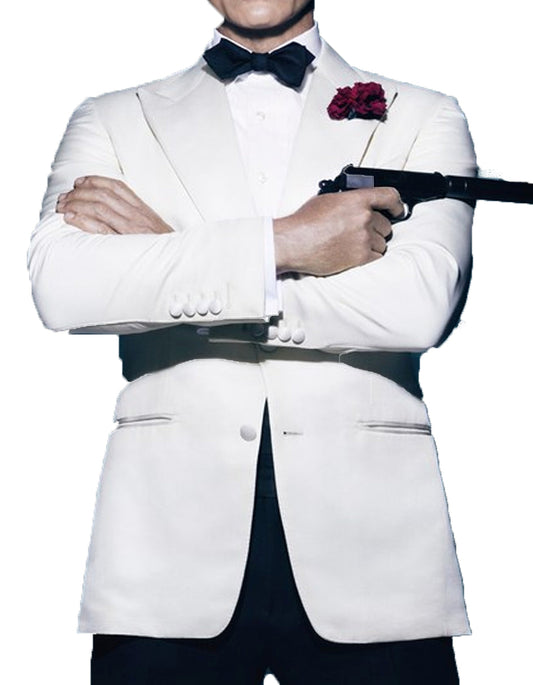 Mens 007 James Bond White Tuxedo - Men's Tuxedo USA