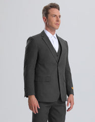 Mens Vested Summer Seersucker Suit in Black on Black Pinstripe - Men's Tuxedo USA