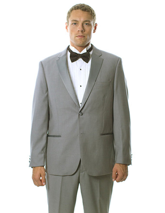 Mens Classic Fit 2 Button Notch Tuxedo in Light Grey - Men's Tuxedo USA