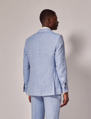 Mens Linen Suit For Beach Wedding - Summer  Suit in Light Blue - Men's Tuxedo USA