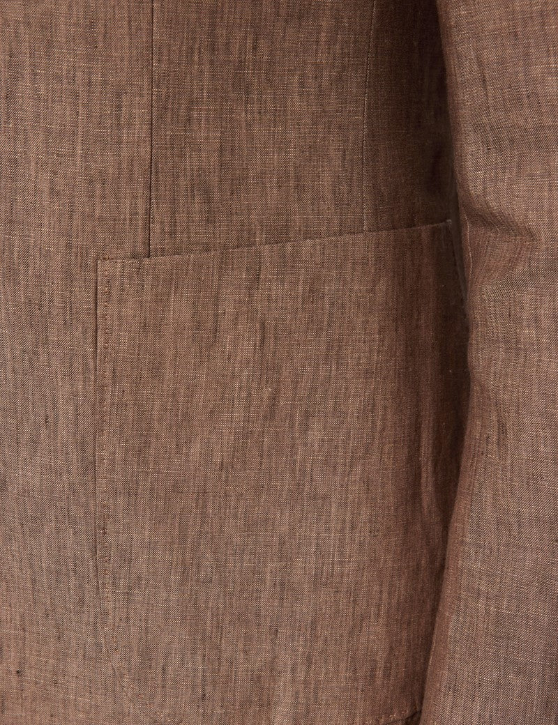 Mens Linen Suit For Beach Wedding - Summer  Suit in Light Brown - Men's Tuxedo USA