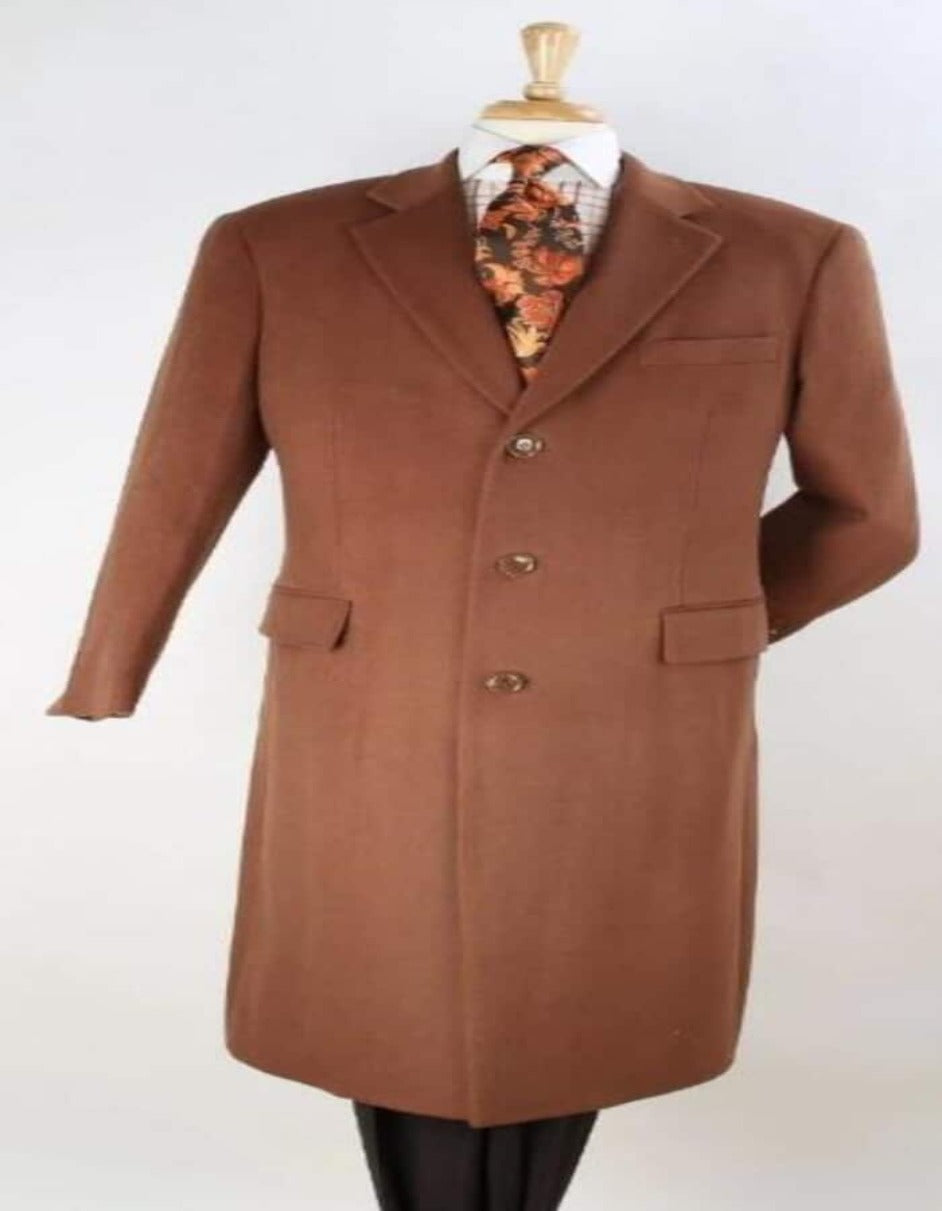 Mens Overcoat - Topcoat For Men - Winter Fabric - Men's Vicuna - Light Brown Coat - 100% Wool Vicuna - Light Brown Overcoat - Mens Topcoat - Men's Tuxedo USA