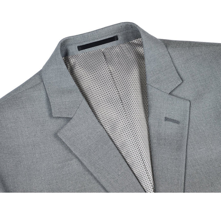 Light Grey Suit - Silver Gray Suit For Wedding - Mens Two Button Slim Fit Hack Light Grey Pocket Suit - Men's Tuxedo USA