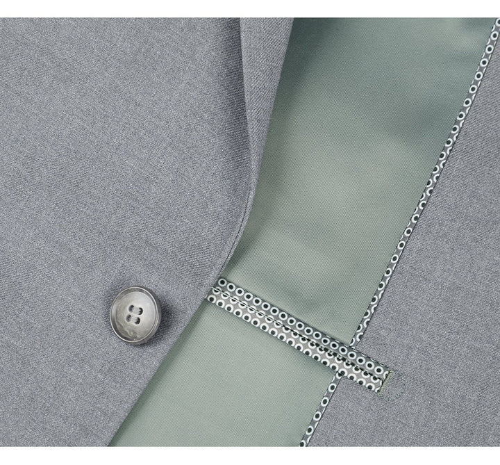 Light Grey Suit - Silver Gray Suit For Wedding - Mens Two Button Slim Fit Hack Light Grey Pocket Suit - Men's Tuxedo USA