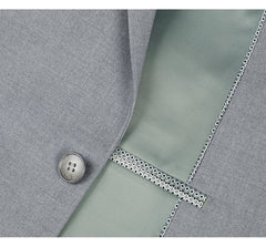 Light Grey Suit - Silver Gray Suit For Wedding - Mens Two Button Slim Fit Hack Light Grey Pocket Suit - Men's Tuxedo USA