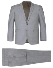 Light Grey Suit - Silver Gray Suit For Wedding - Mens Basic two Button Classic Fit Optional Vest Light Grey Suit - Men's Tuxedo USA