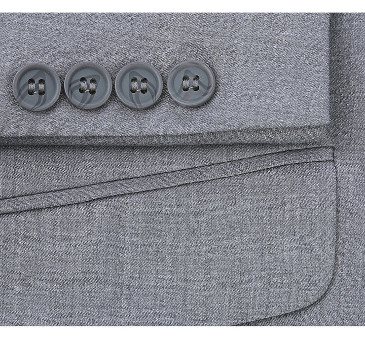 Light Grey Suit - Silver Gray Suit For Wedding - Mens Basic Two Button Slim Fit Light Grey Suit - Men's Tuxedo USA