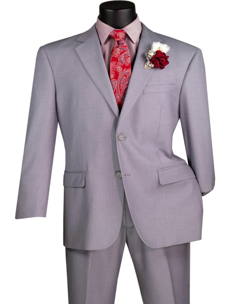 Light Grey Suit - Silver Gray Suit For Wedding - Mens Modern Fit 2 Button Light Grey Suit - Men's Tuxedo USA