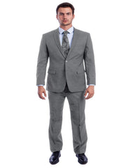 Light Grey Suit - Silver Gray Suit For Wedding - Men's Two Button Modern Fit Linen Light Grey Summer Suit - Men's Tuxedo USA