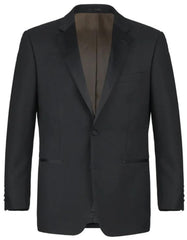 Black Tuxedo - Mens Wedding Suit - Notch Lapel Classic Fit Wool Tuxedo Black Prom Suit - Men's Tuxedo USA