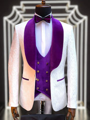 Purple Prom Suit - Purple Prom Outfit -Purple Premium Paisley Tuxedo - Men's Tuxedo USA