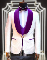 Purple Prom Suit - Purple Prom Outfit -Purple Premium Paisley Tuxedo - Men's Tuxedo USA