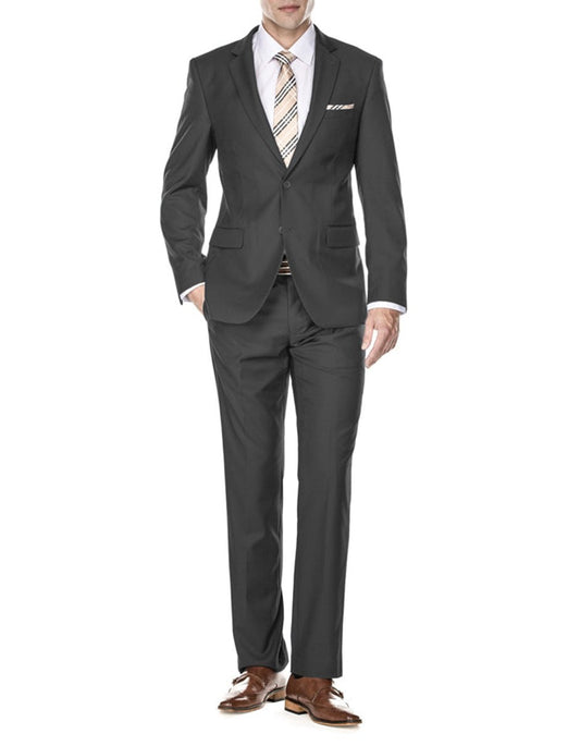 Mens 2 Button Modern Fit Funeral Suit Charcoal Grey - Men's Tuxedo USA