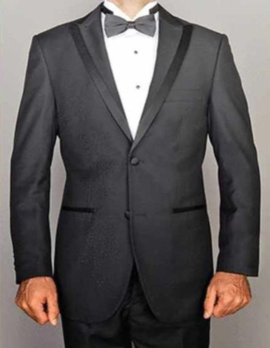 Western Suit - Cowboy Tuxedo With Trim Collar - Slim Fitted Jacket And Pants - Polyblend Black Tuxedo - Men's Tuxedo USA