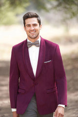 Velvet Blazer - Mens Blazer - Dinner Jacket "Venice" Cranberry Velvet Dinner Jacket - Separates - Men's Tuxedo USA