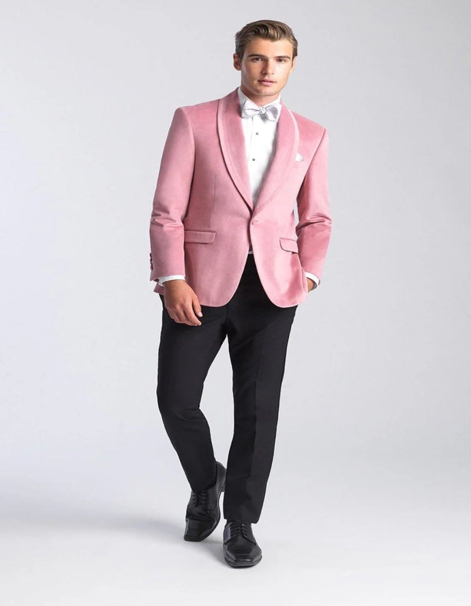 Velvet Blazer - Mens Blazer - Dinner Jacket "Venice" Dusty Rose Velvet Dinner Jacket - Separates - Men's Tuxedo USA