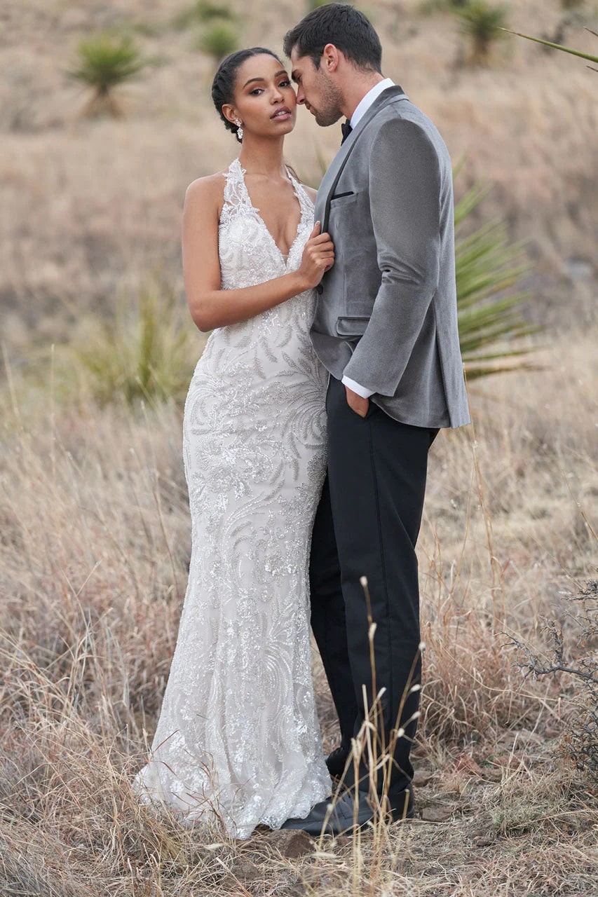 Velvet Blazer - Mens Blazer - Dinner Jacket + "Venice" Silver Grey Velvet Dinner Jacket - Separates - Men's Tuxedo USA