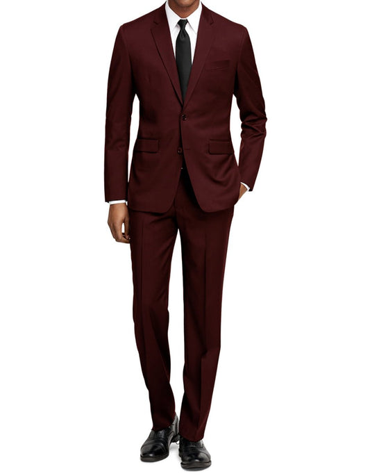 Mens Slim Fit Suit Burgundy - Men's Tuxedo USA